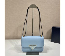 프라다 PRADA 삼각로고 사피아노 레더 숄더 백